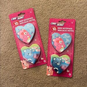 Care Bears Heart-Shaped Notepads - 2 Packs - 10 In Each - Total 20